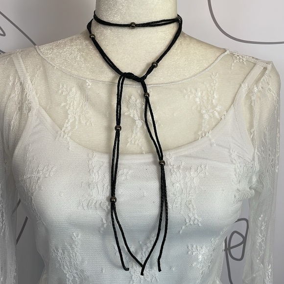 Handmade Suede Lariat Beaded Necklace-Various Colors - Picture 5 of 13